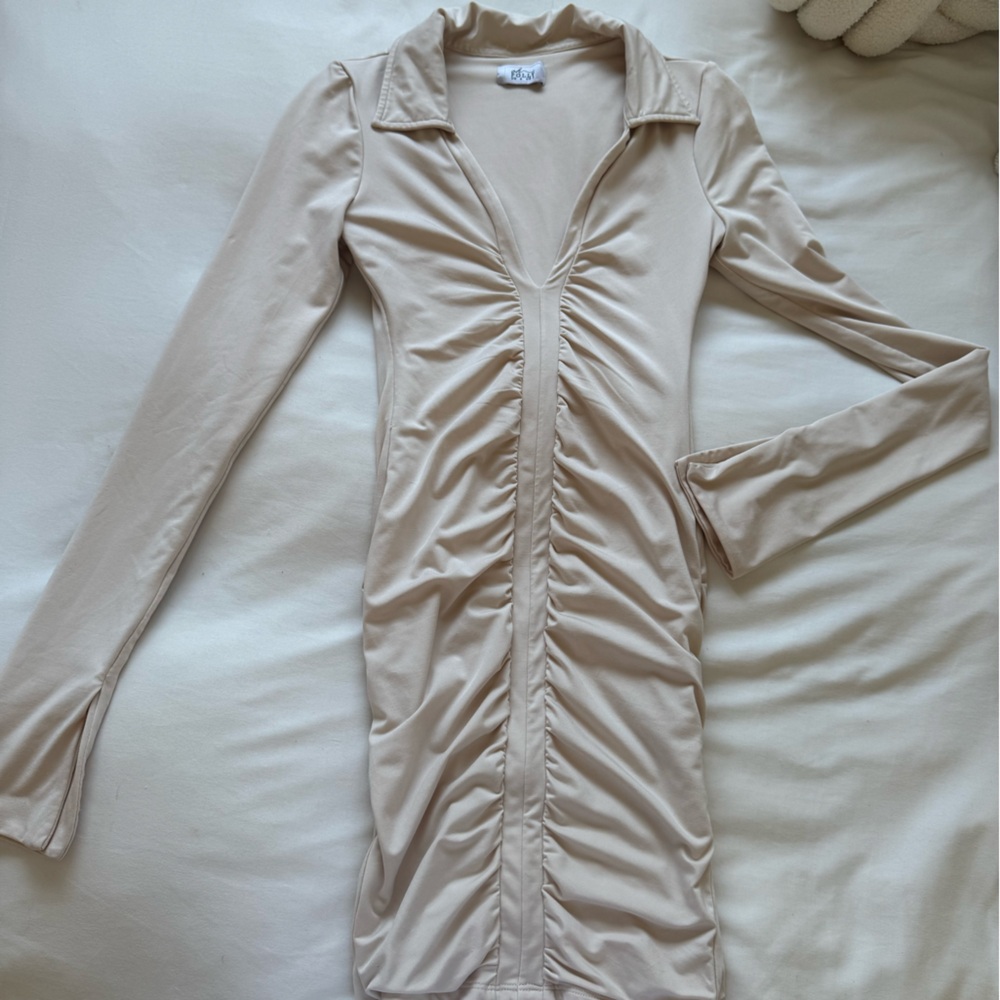 Long Sleeve Cream Dress